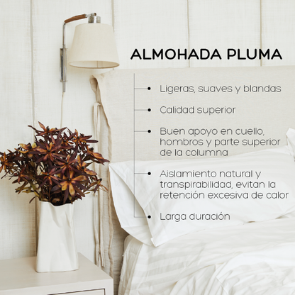 Almohada pluma 50 x 90 sale