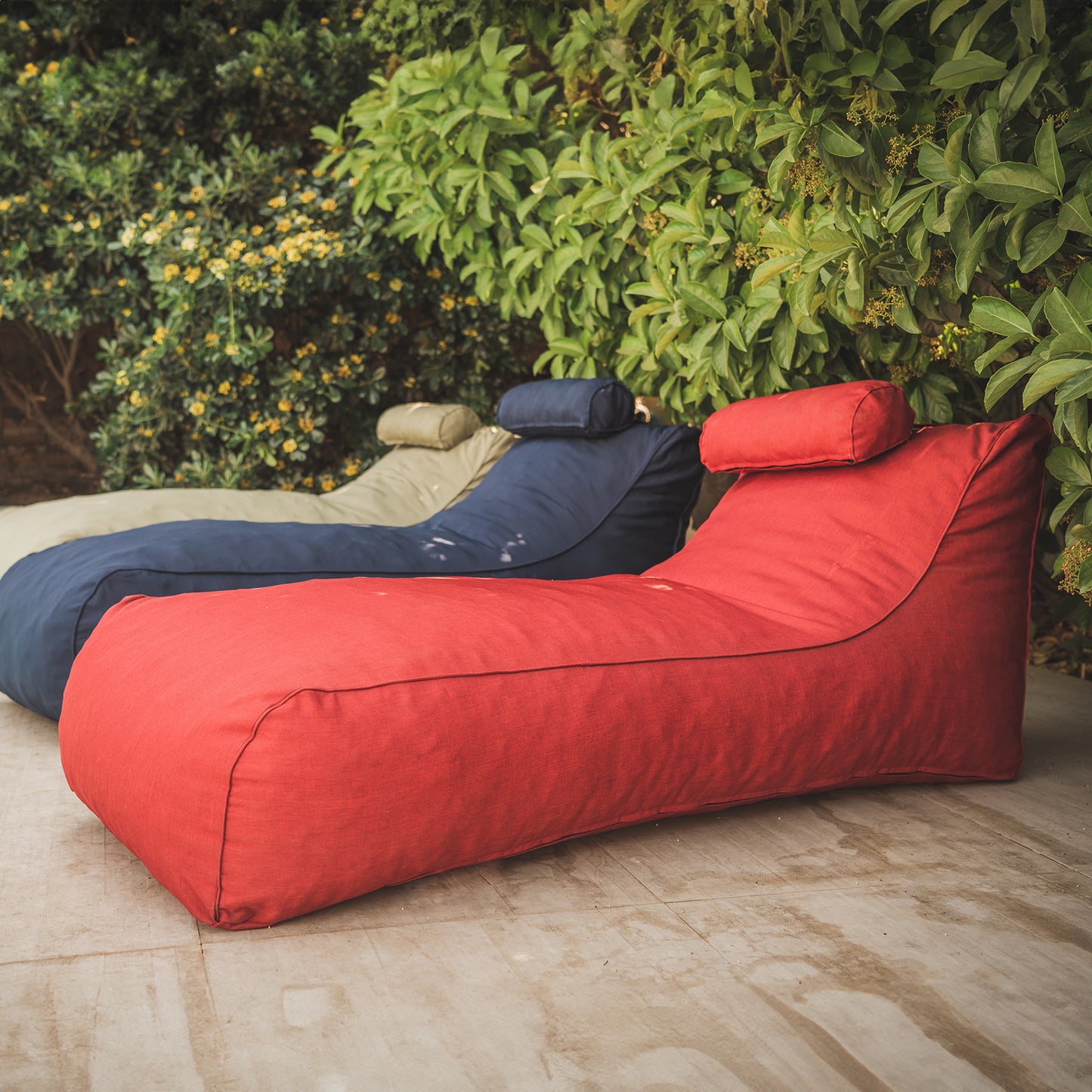 Pouf / Puff De Exterior Impermeable Rojo