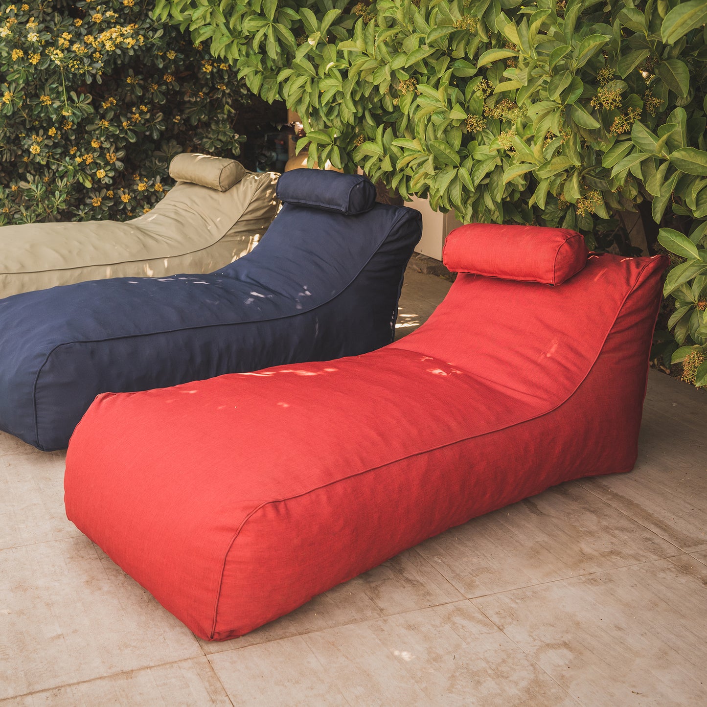 Pouf / Puff De Exterior Impermeable Rojo